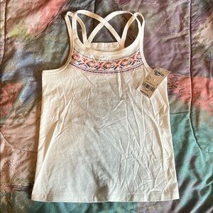 OshKosh B'gosh Cream Tank Top with Embroidered Detail